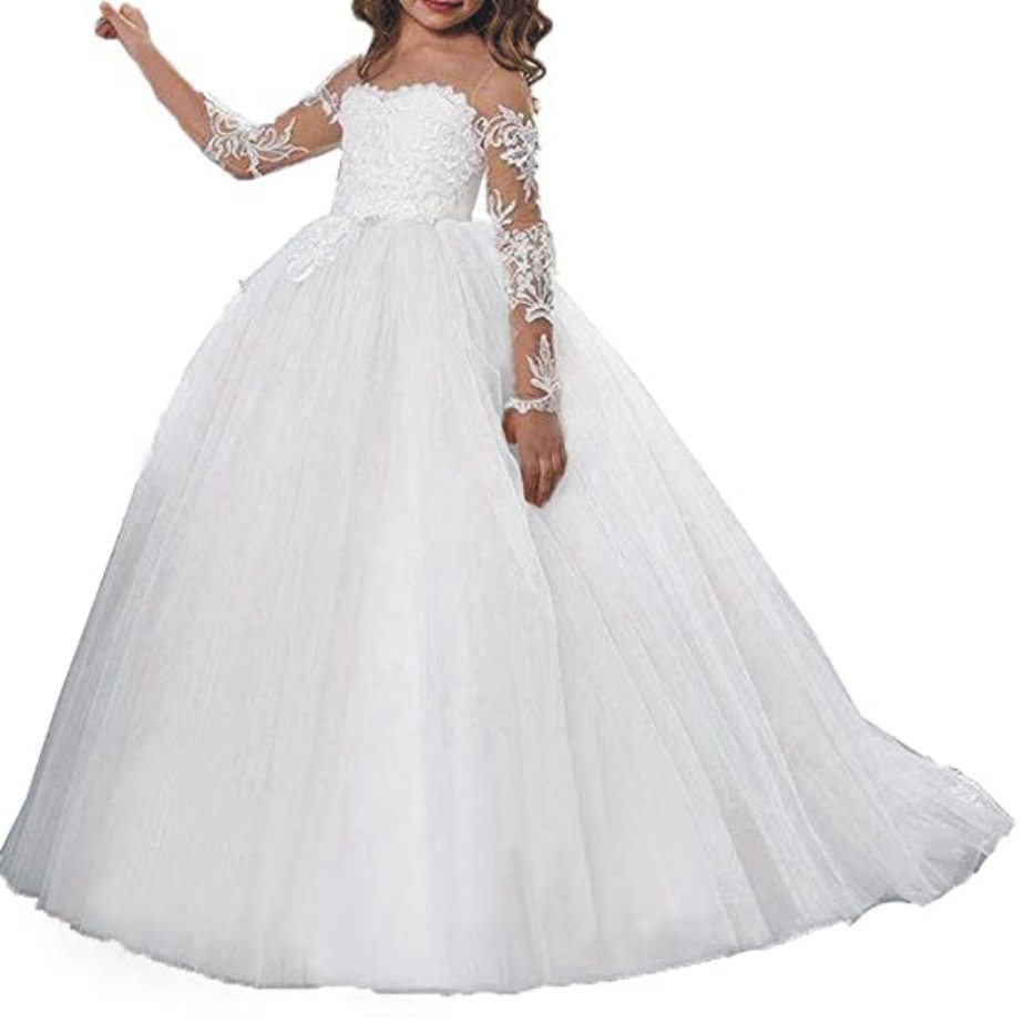 fairy Girl Flower Girl Dress Tulle Bridesmaid Dress Party Aline