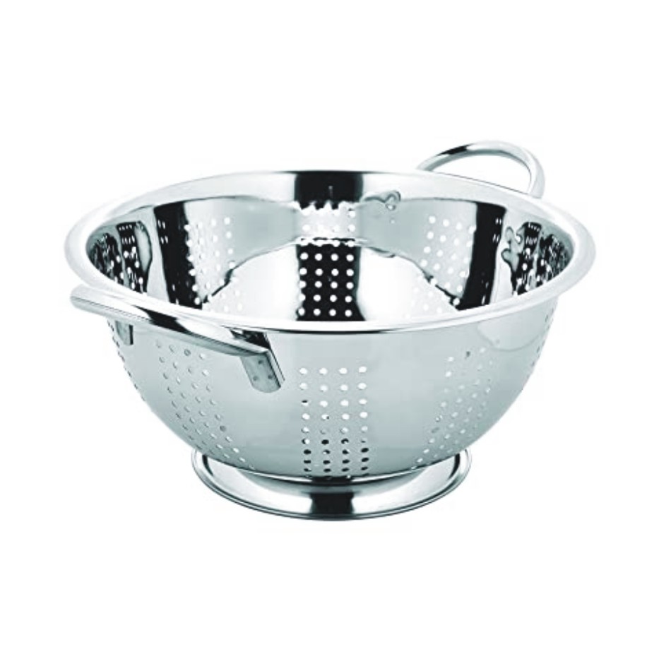 thermoscape Steel Colander for Kitchen Fruit Vegetable Rice Washing Baskets Strainer with Pudding (3500 ML , 26 cm)