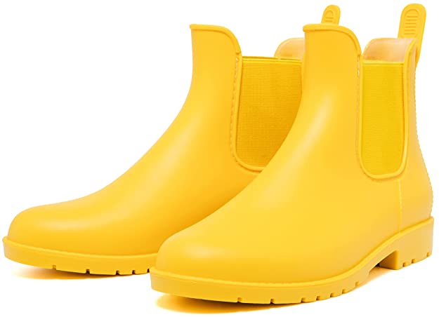 dripdrop Women's Ankle Rain Boots Waterproof Chelsea Booties Short Rain Shoes for Women