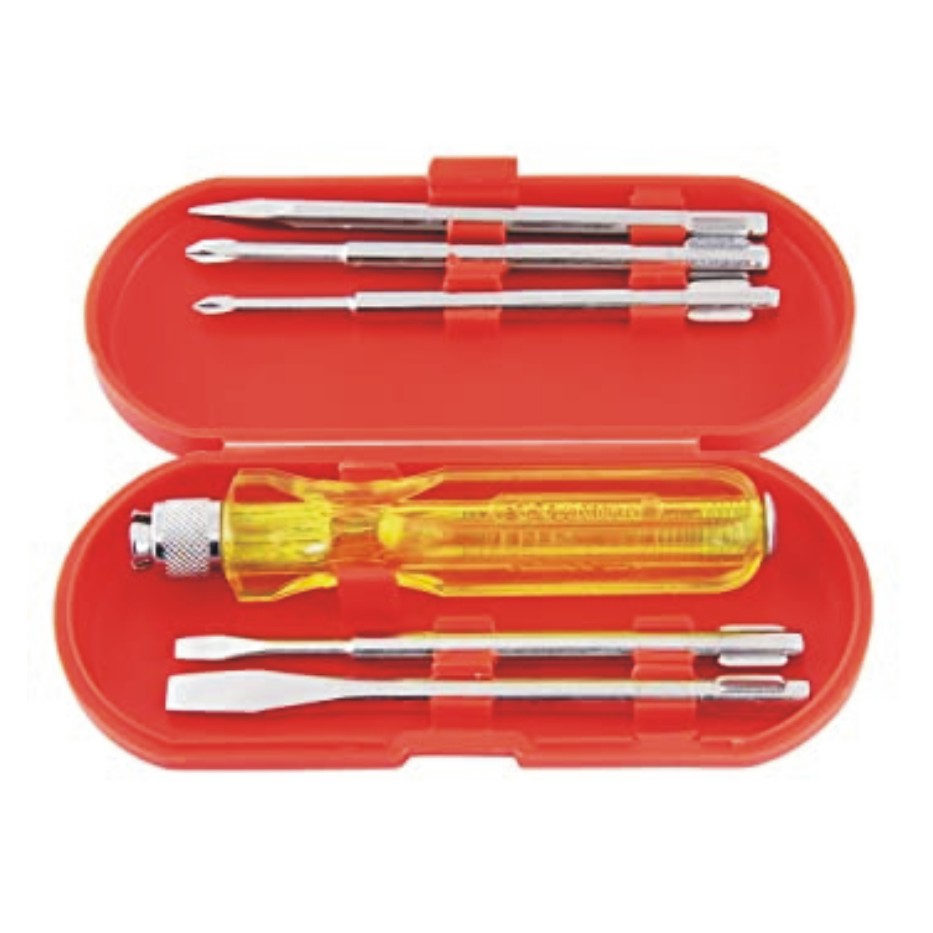 Spartan BS-01 5-Pieces Screwdriver Kit/Screwdriver Set For Home Use/For Multipurpose Application (S-6, Yellow)