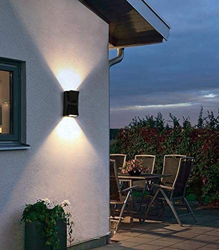 VRCT 6W LED Waterproof Wall Light, Warm White 3000K IP65 Matte Aluminum Modern Porch Lighting Mount Up and Down Garden Light Fixture Indoor Outdoor