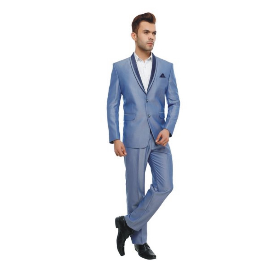 Two piece suit Self Design Men Suit