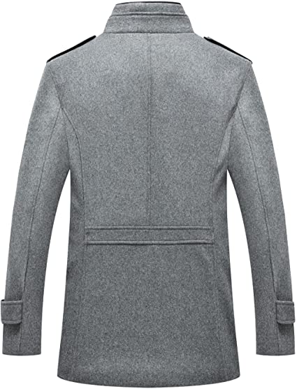 Chouyatou men's winter stylish wool sale blend single breasted military peacoat