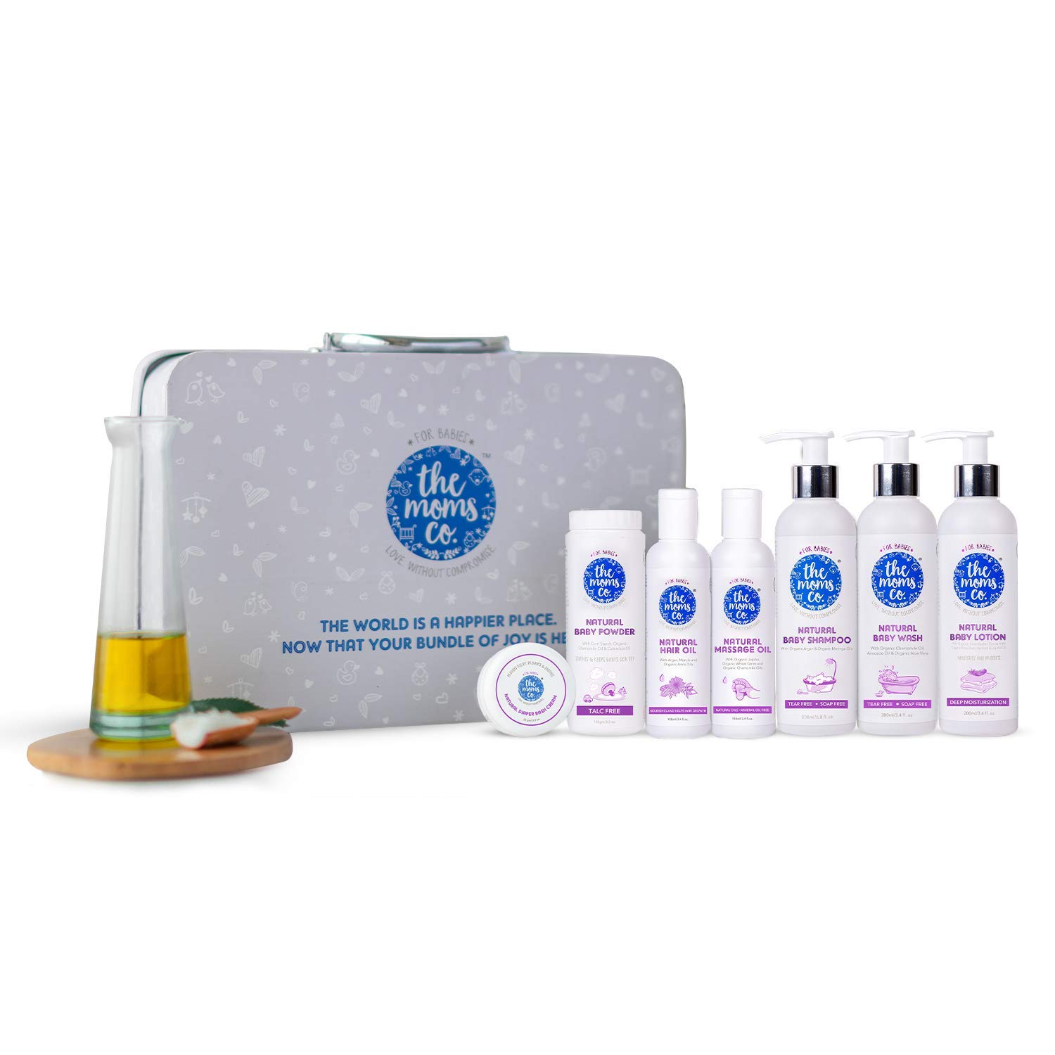 The Moms Co. Everything for Baby with Suitcase Gift Box and 7 Skin and Hair Care Baby Products | Baby Care from day 1 | Baby gift set for new born | Baby...