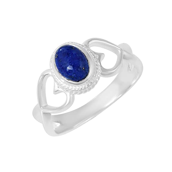 Ravishing Impressions 925 Sterling Silver Oval Blue Lapis Lazuli