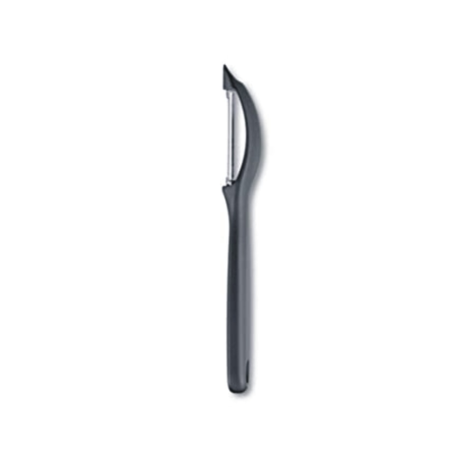 Victorinox Stainless Steel Peeler, "Swiss Classic" Serrated/Wavy Edge Universal Peeler for Professional and Household Kitchen, Black, Swiss Made