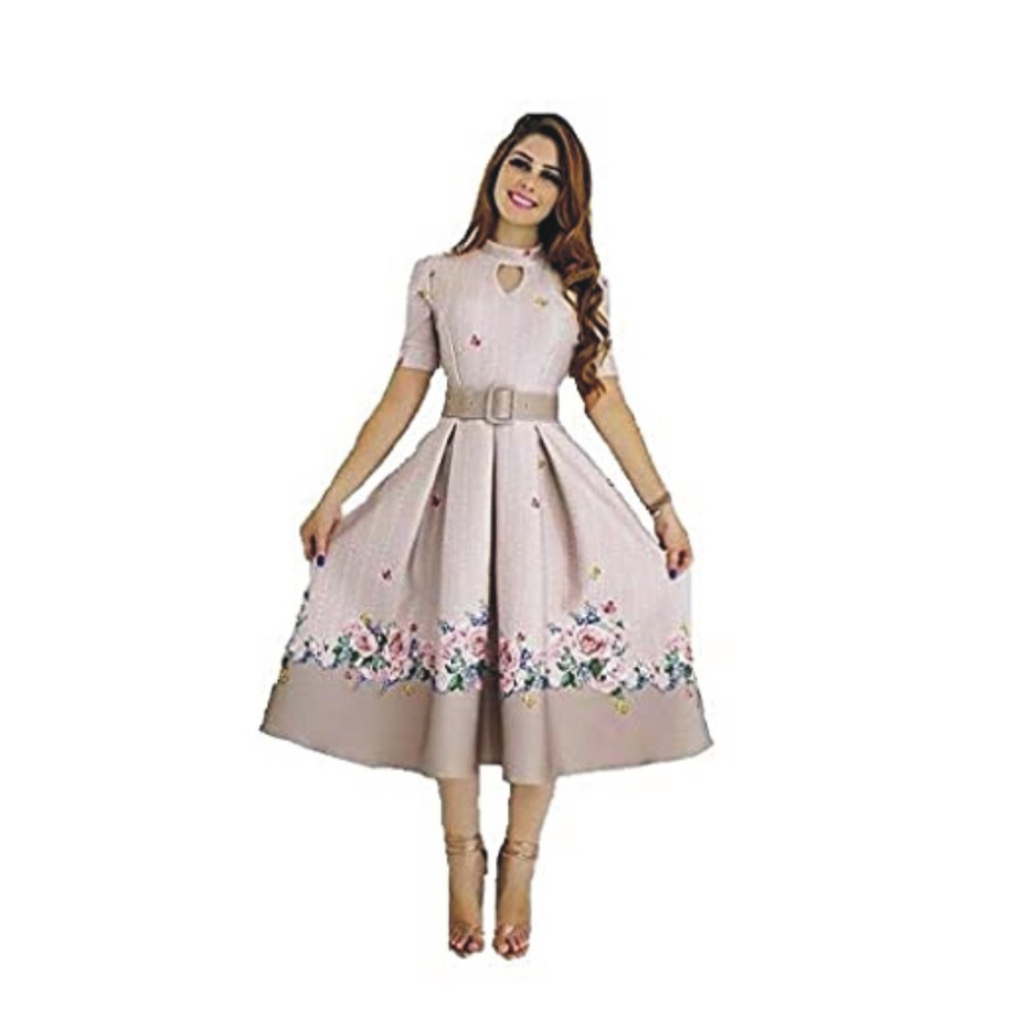 FOXDX Women's Fit and Flare Knee Length Dress