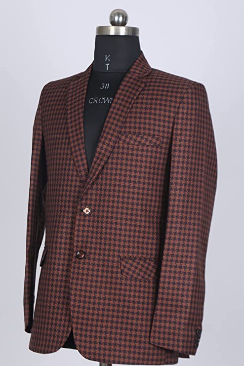 SHA21STORE Checkered Single Breasted Festive & Wedding Casual, Full Sleeve Blazer Coat Jacket for Men Boys