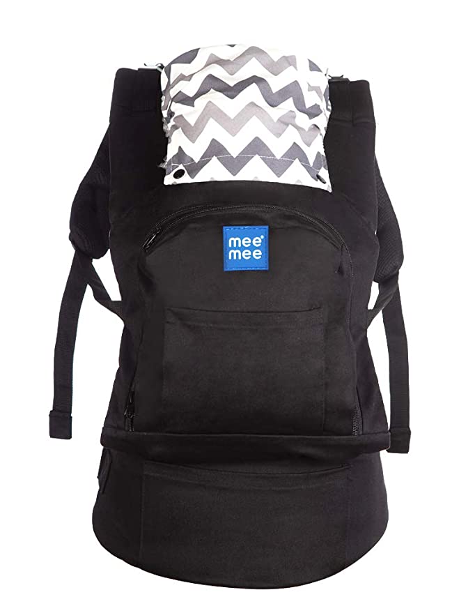 Mee Mee Light Weight Baby Carrier (Lightweight Breathable, Black Grey)