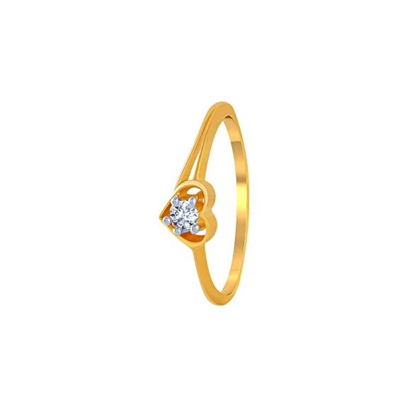 14KT Yellow Gold and American Diamond Ring for Women - 1.37 Grams