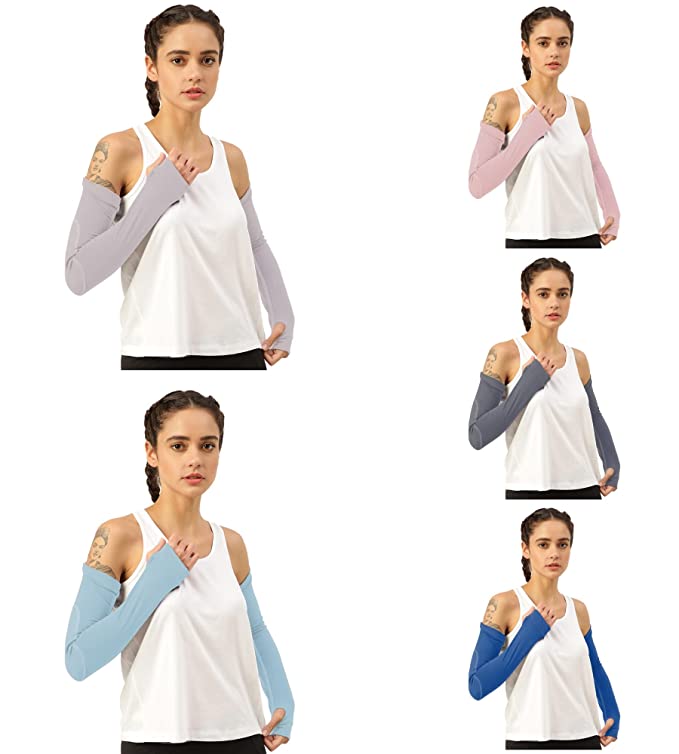 FREECULTR Unisex Breathetech Bamboo Cotton Antibacterial Arm Sleeves with in Built Glove