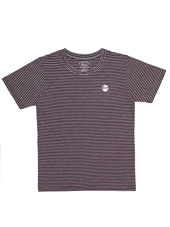 LIVFREE Kids Round Neck Half Sleeve Casual Cotton Striped T-Shirt for Boys (Pack of 3)