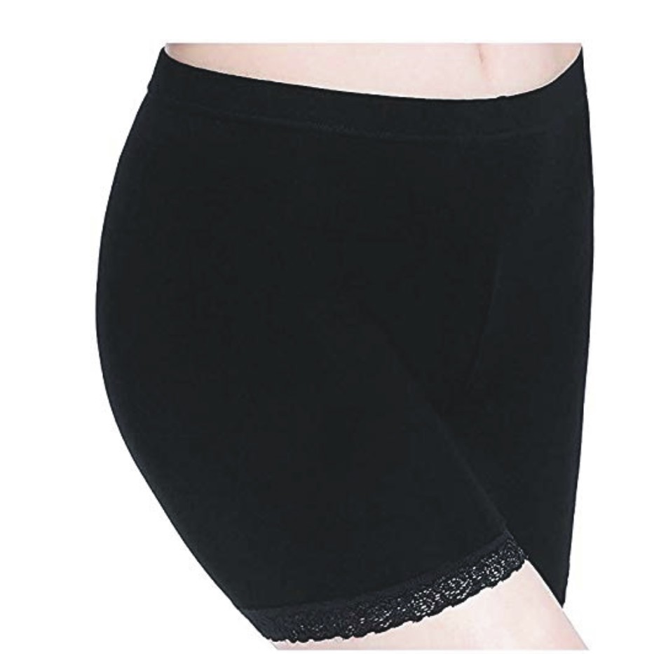 GLAMORAS Women's Girl's  4 Way Stretch Cotton Short Length Lace Cycling Shorts/Yoga Shorts/Under Skirt Shorts/Safety Shorts,Free Size