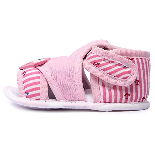 INSTABUYZ Unisex Baby Sandal for Boys & Girls, Infant Sandal for Newborn, First Walking Baby Sandal (6-9 Months) Pink