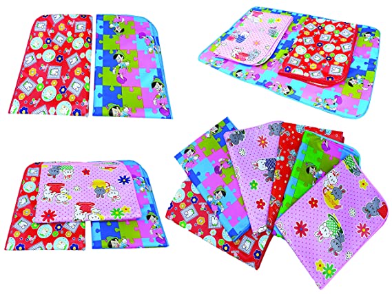 Baby Dry Sheets Large Size Washable for 0-15 Months Babies, one Side Cotton one Side Plastic Waterproof Baby Diaper Nappy Changing mats Waterproof (Large Pack 4)