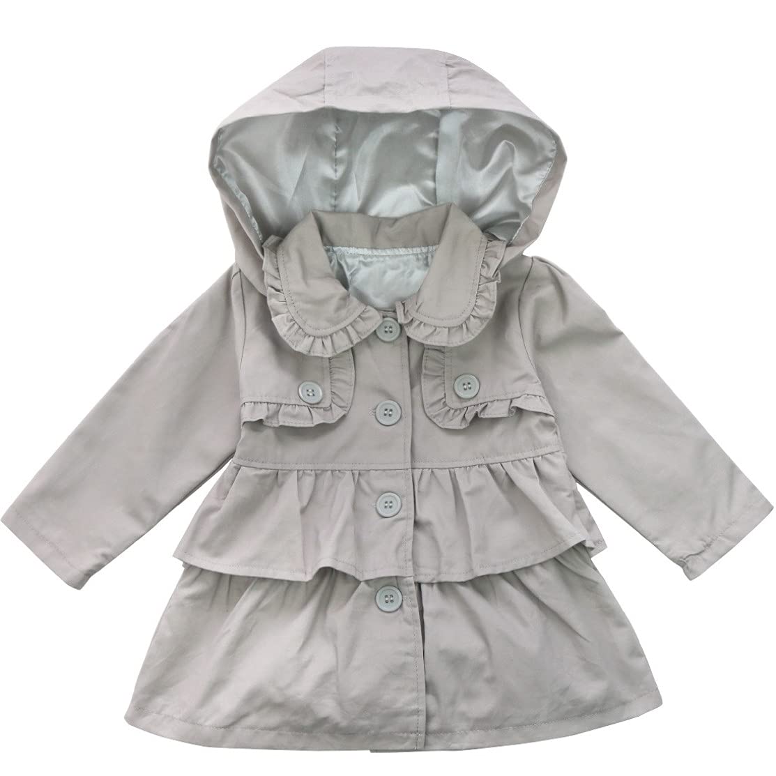 TiaoBug Baby Girls Kids Outfits Trench Wind Dust Coat Hoodie Dress ...