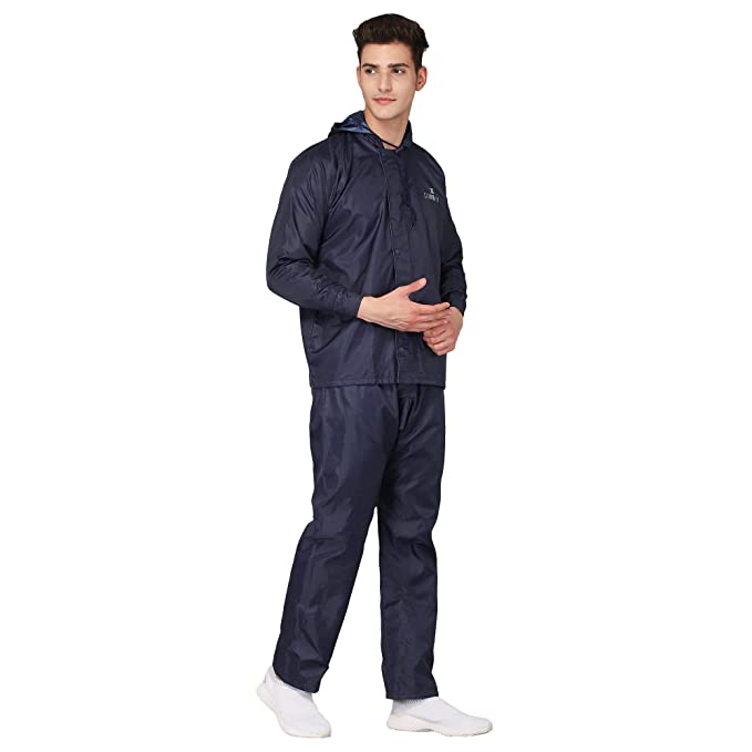 The Clownfish Rain Coat for Men Waterproof for Bike Reversible Double Layer with Hood Raincoat for Men. Set of Top and Bottom Packed in a Storage Bag.