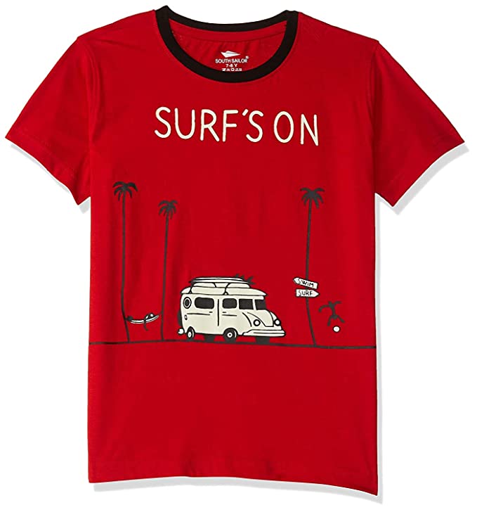 SOUTH SAILOR Kids Boys Tshirt Printed Cotton Tshirts Sleeveless t-Shirts Combo (Pack of 5)