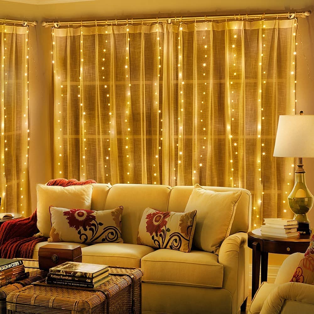 DesiDiya ® 8 Modes Curtain Lights 300 LEDs 10 Fairy Light 3Mtr Each Indoor/Outdoor Decoration