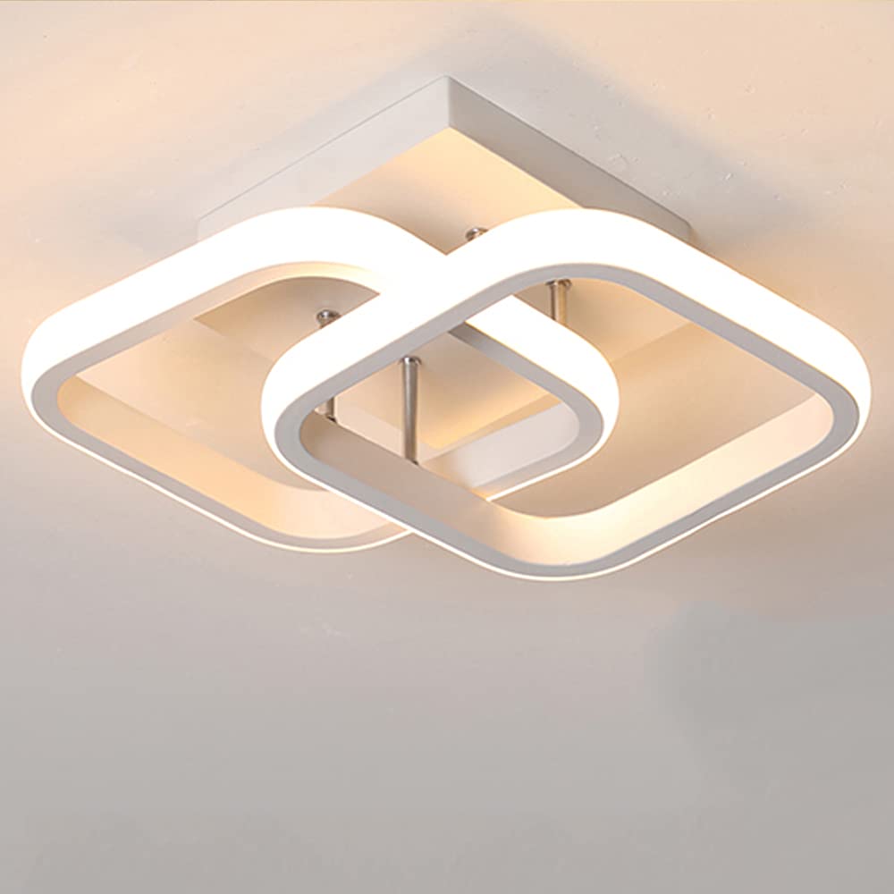 ELEPHANTBOAT® 22W Modern Ceiling Light LED Acrylic Square LED Ceiling Lamp for Hallway Office Bedroom Kitchen Living Room Ceiling Light Warm White 3000K(Square)