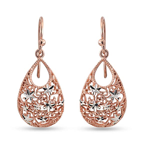 LeCalla 925 Sterling-Silver Jewelry Turkish Tear-Drop Earring for Teen Women