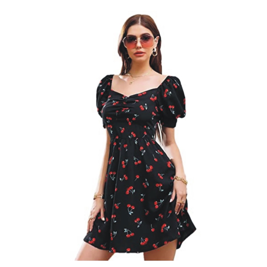 Lymio Women's Polycotton Short A-Line Dress