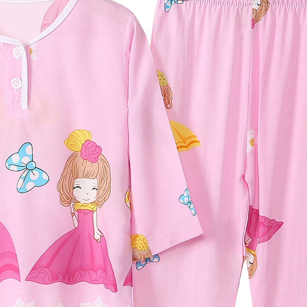 Hopscotch Baby Girl's Viscose All Over Print Sleepwear Set Pack of 1