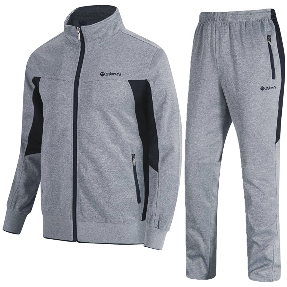 Gopune Men's Athletic Tracksuit Full Zip Warm Jogging Sweat Suits